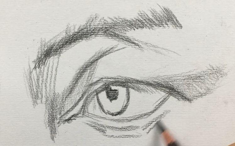素描头像五官眼睛的绘画--从大的结构到体块的分析