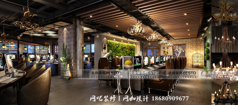 小型网吧装修效果图丨小型网咖设计丨小型网吧