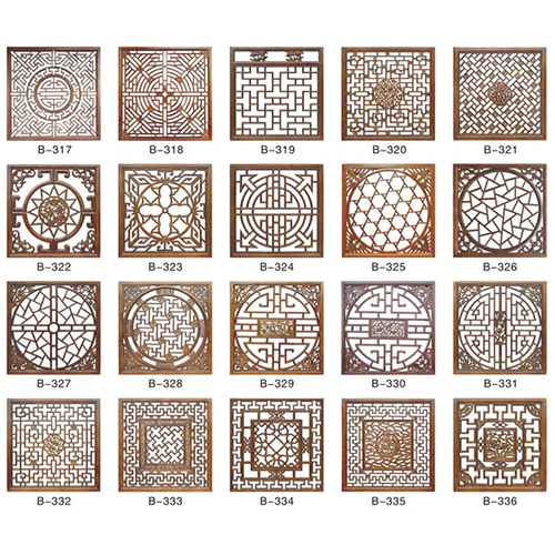 如亭,台,楼,阁中,我们经常会看到花格的存在,木花格作为门窗,屏风