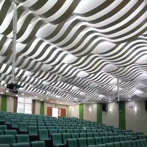 大型会议厅弧形铝方通效果