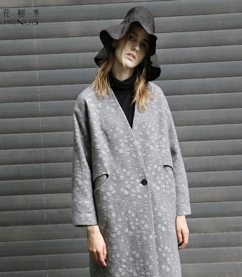 花树果设计新款直筒羊毛大衣女款 - 教育培训 