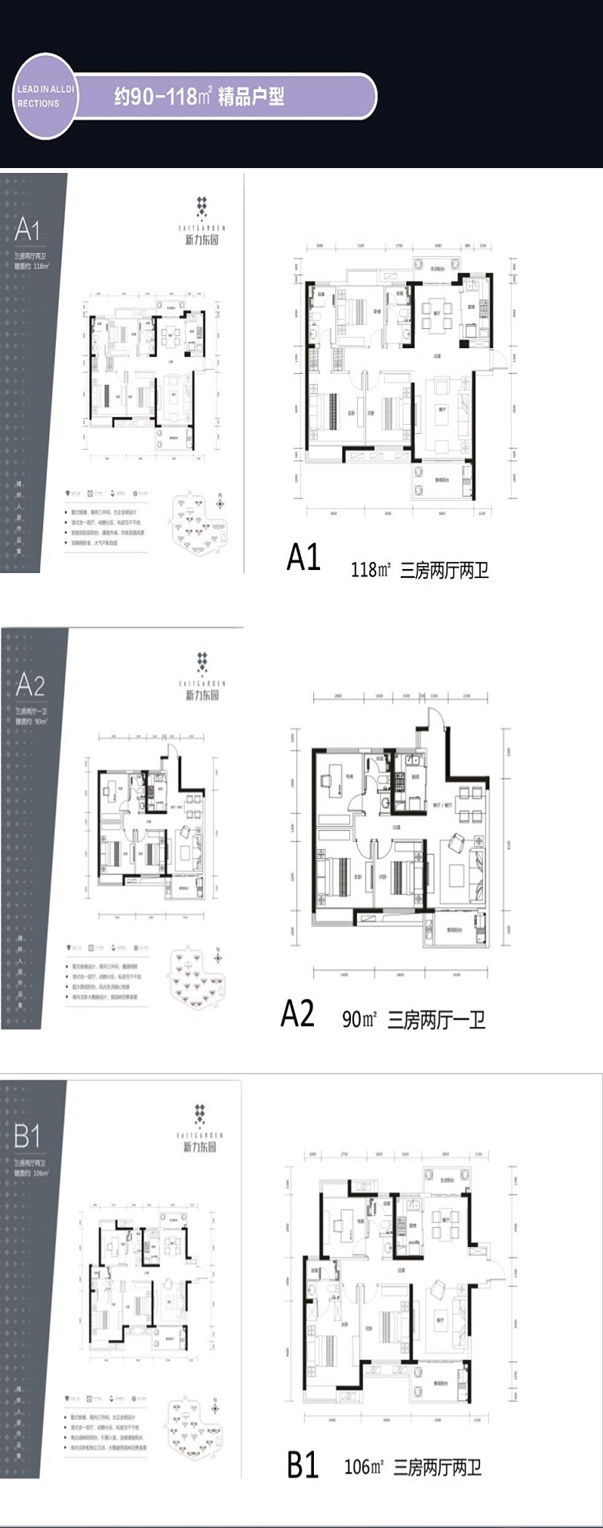 惠州大亚湾新力东园楼盘详细简介-新力置地开发商 在售户型 90m2