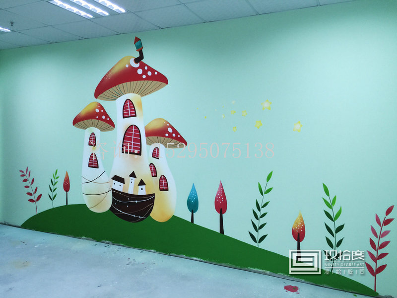 上海儿童房主题墙绘找玖拾度墙绘公司.