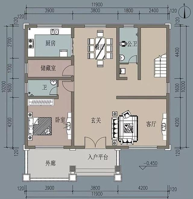 赣县农村自建别墅纸推荐 占地12米10米 美园住