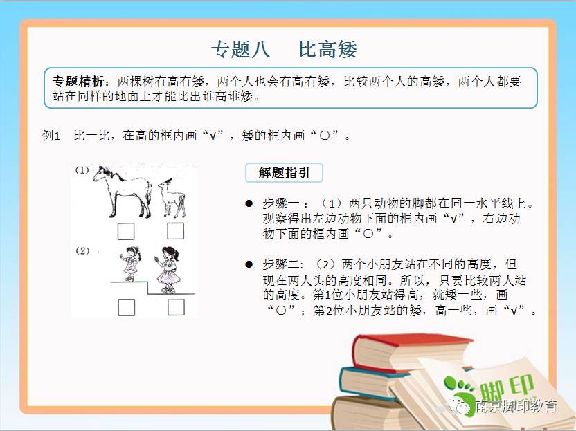 一年级小学生奥数训练专题比高矮