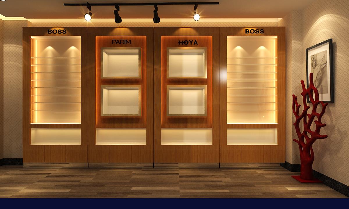 眼镜店装修中招牌好坏除了店名因素外还要考虑字体的选择和完整。走到街头我们常常会看到一些很好的店名却用歪歪扭扭的字体嵌在门前的招牌上错别字、繁体字屡见不鲜甚至还用些生拼硬造出来的文字。眼镜店的招牌应避免不常用的字。招牌的目的在于使人清楚明白故弄玄虚只会招致顾客的反感。