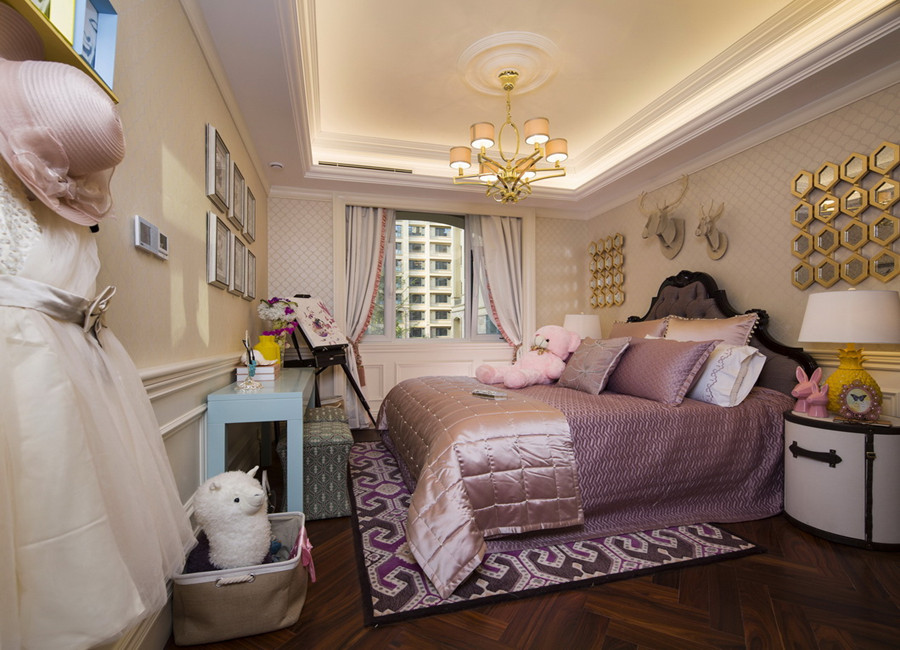 南京美式风格女孩房装修效果图
