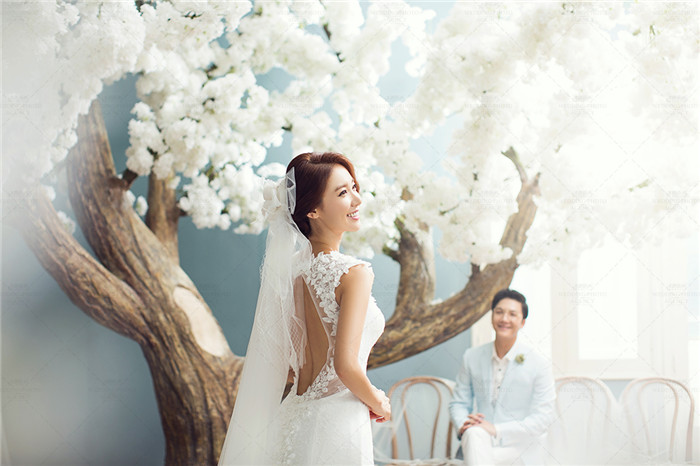 韩式婚纱照妆容_韩式婚纱照妆容和发型(2)