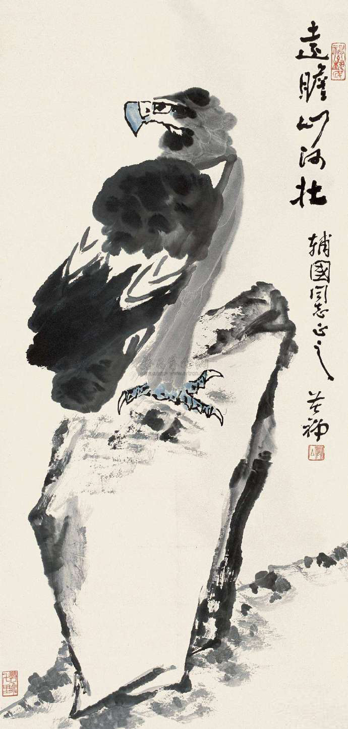 西安青卓美术教育画家李苦禅先生鹰系列作品供你欣赏