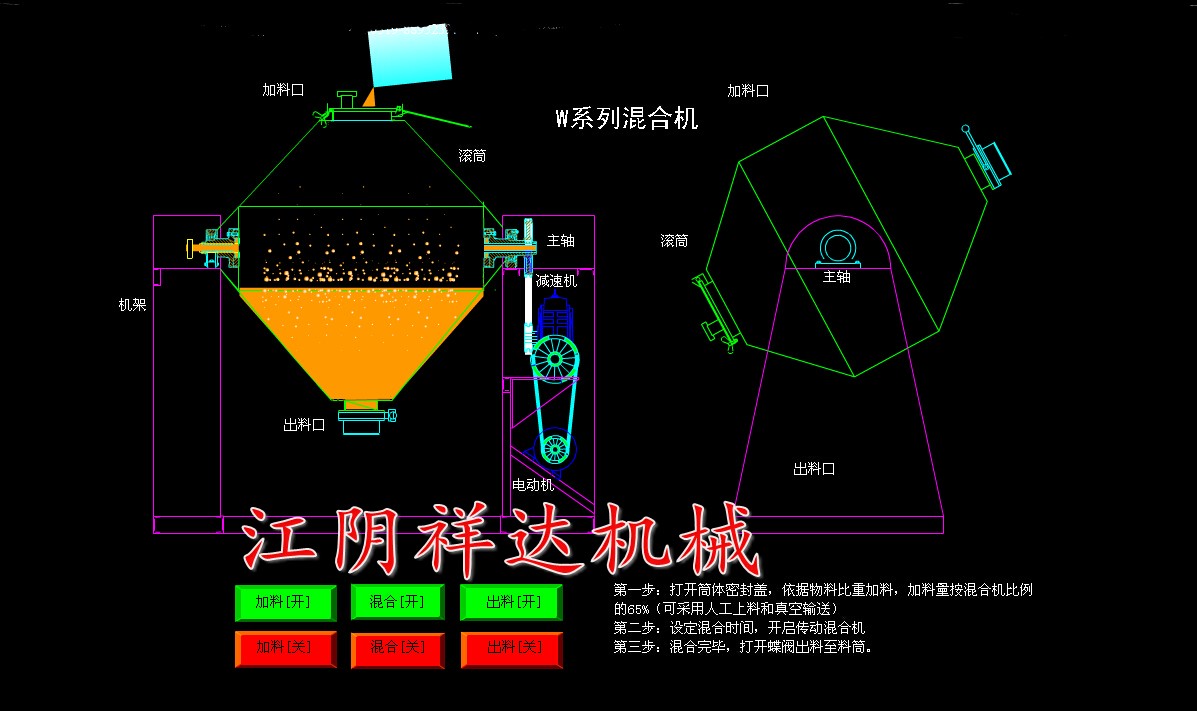 调味料双锥混合机压缩机cad图片
