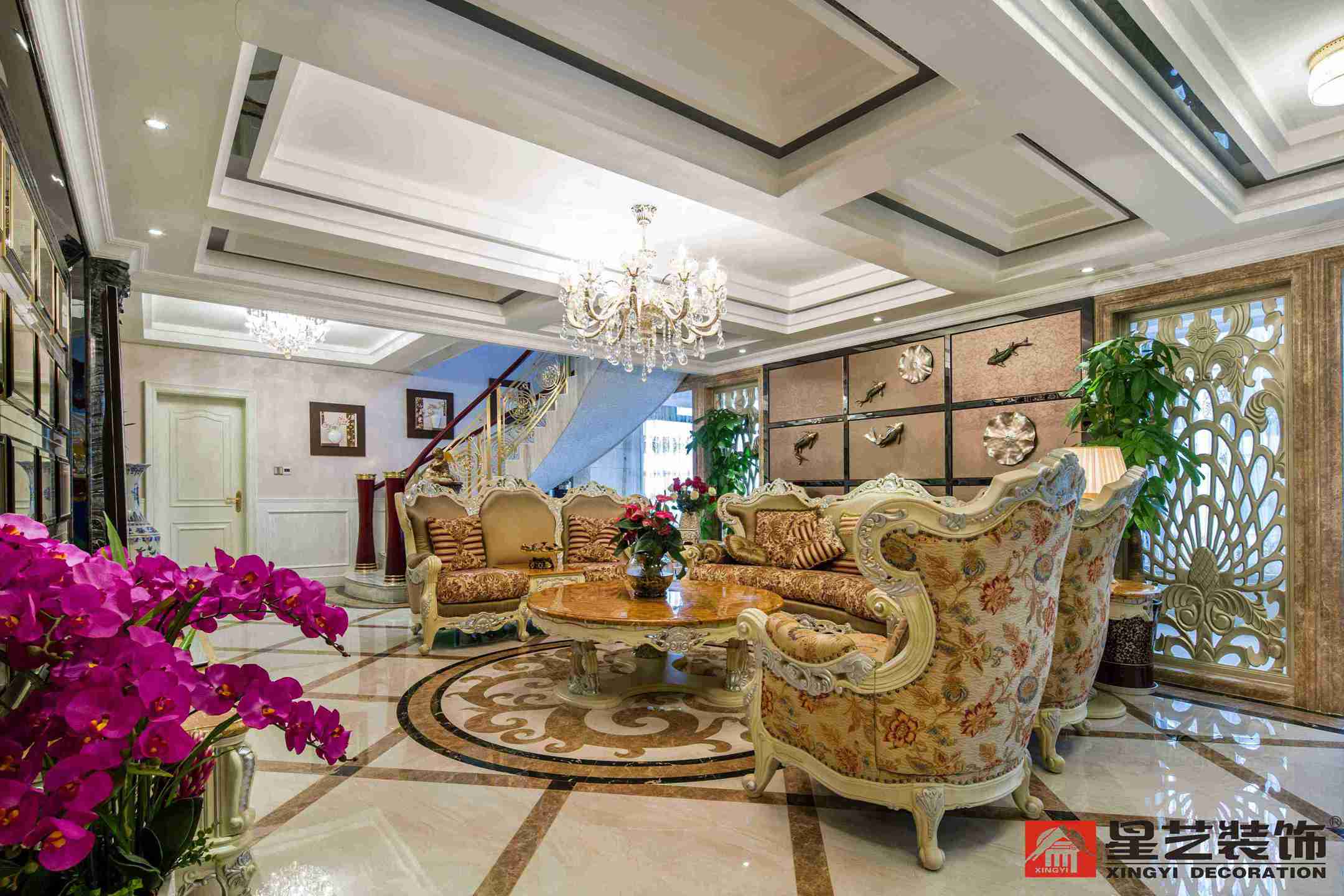 星艺装饰,560平米复式欧式豪华装修实景案例