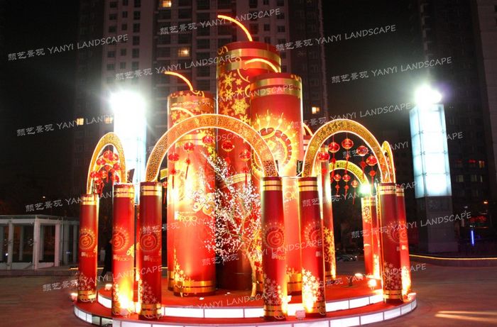 沪上知名设计师推荐厂家批发商场装饰布置|商场节日布置|春节商场门头