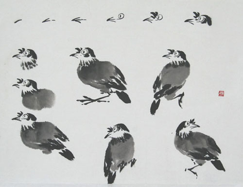 国画鸟的画法,写意花鸟画技法分享