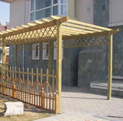 青岛防腐木景翰景观公司 专业安装防腐木凉亭