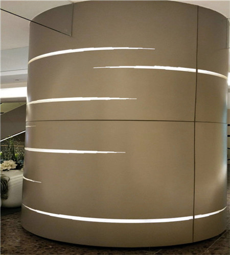 科技园门口立柱镂空透光包柱铝单板-艺术雕刻包柱铝单板厂家定制