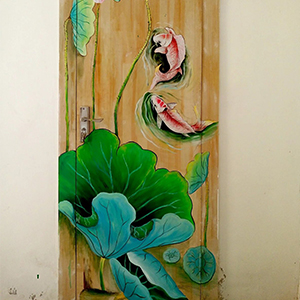 西安手绘墙画素材,藤蔓手绘墙,墙绘材料安全环保无污染