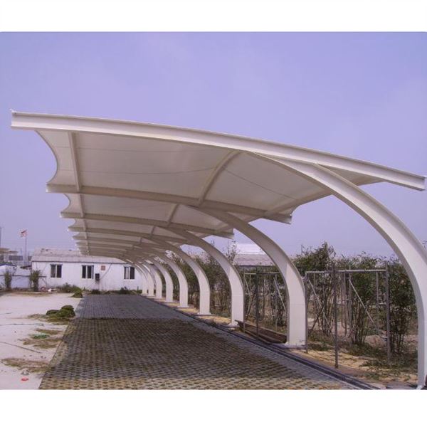 哪种车棚比较好?拉膜车棚(拉膜车篷)渐渐成为停车场的重要角色