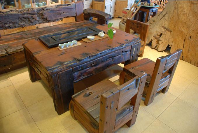 青岛李沧老船木家具