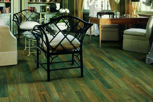 大森金格玉檀香实木地板:玉檀香学名维腊木也称绿檀木,纹理犹如孔雀