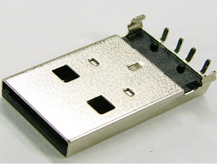 usb公头反向2.0丨90度反向usb公头-插板铁壳dip黑色耐高温