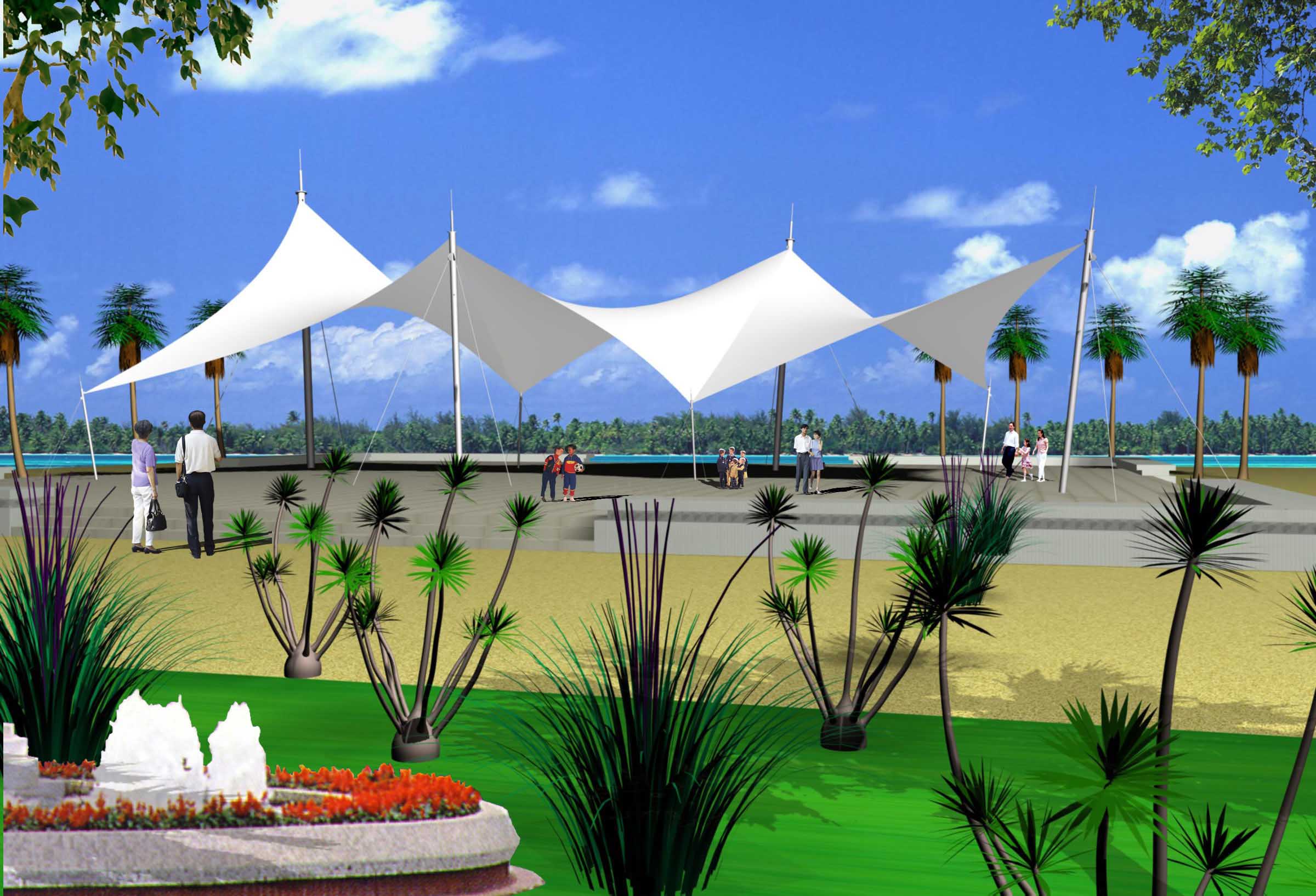 湖北膜结构遮阳棚造价-江夏信誉好的膜结构遮阳棚设计