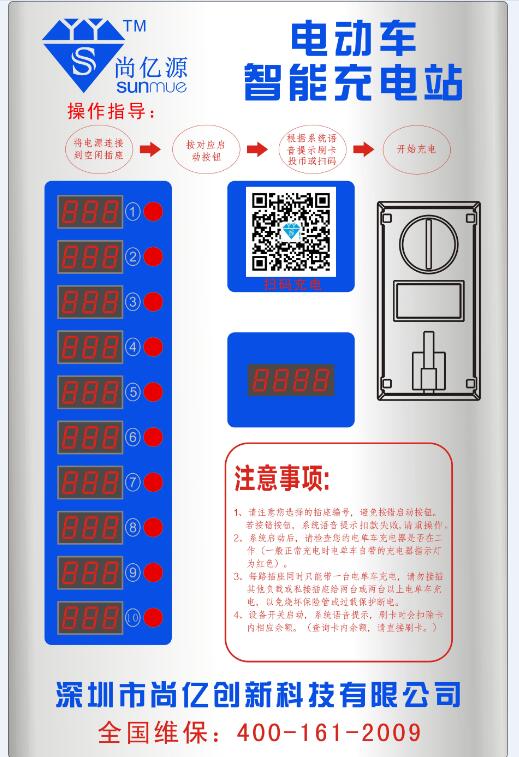 深圳市尚亿创新科技有限公司供应小区电动车充电站