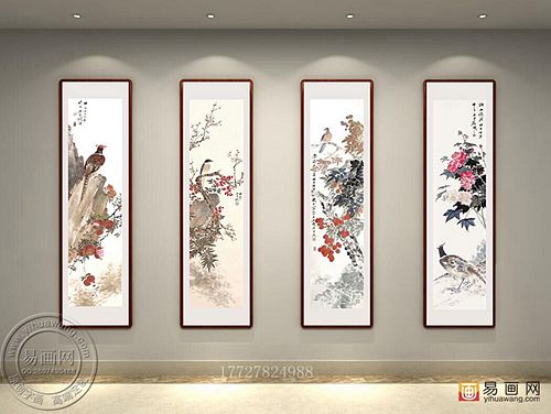 玄关走廊挂四条屏画好吗更多精制作品在易画网 - 云盟在线