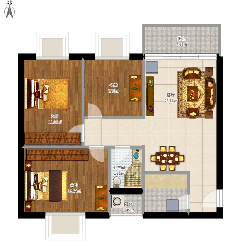 三室一厅装修 西安梓桐装饰?