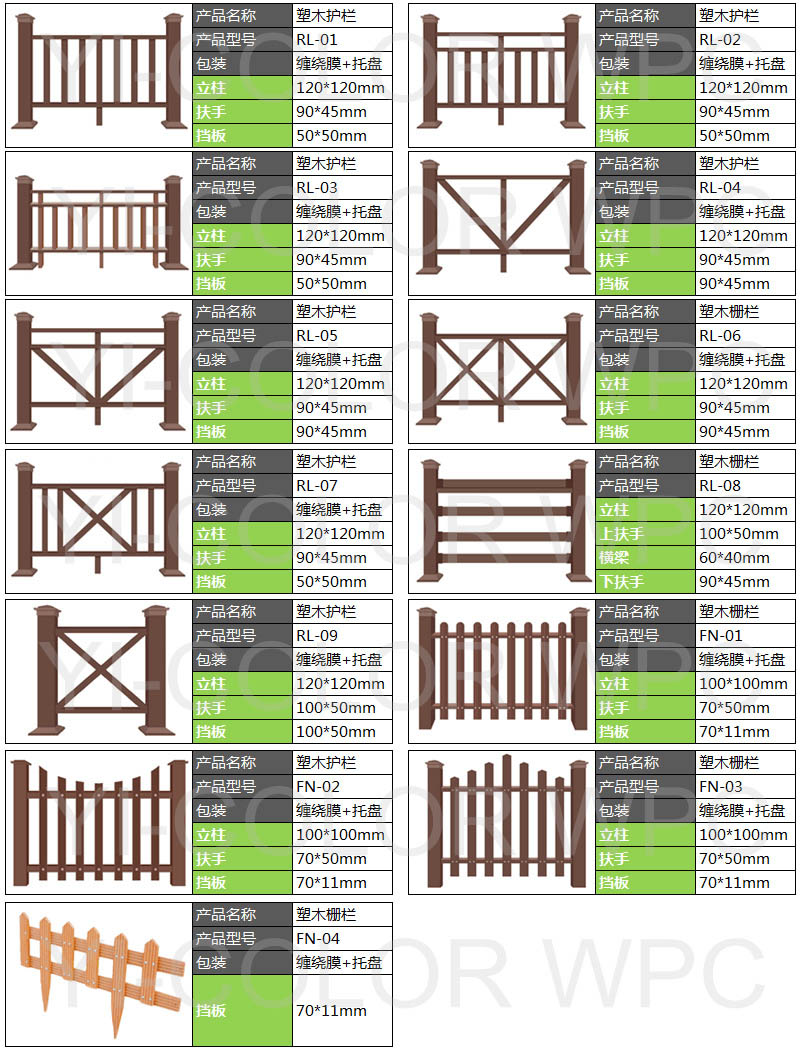 塑木护栏 rl-07 金和润塑木 厂家直销