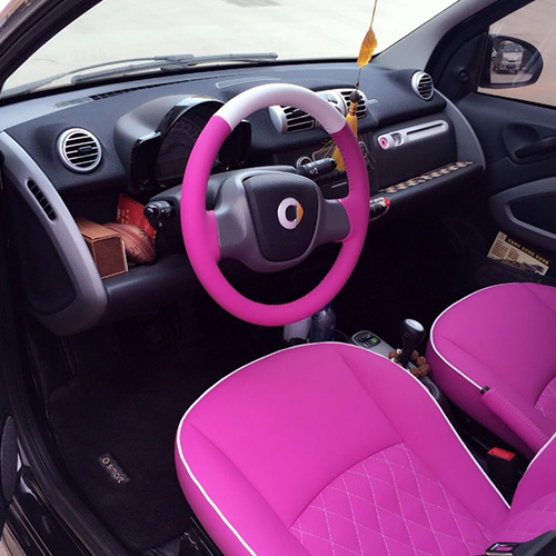 奔驰smart内饰真皮座椅门边仪表台包皮内饰全改