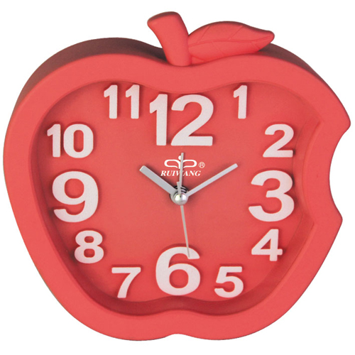 瑞王新款苹果磨砂面闹钟                  公司名称:东阳市瑞旺钟表