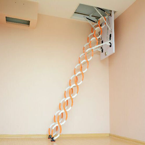 钛镁合金半自动伸缩楼梯